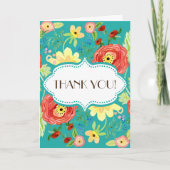 Mod Modern Floral Ranunculus Leaf Roos Bracket Bedankkaart (Voorkant)