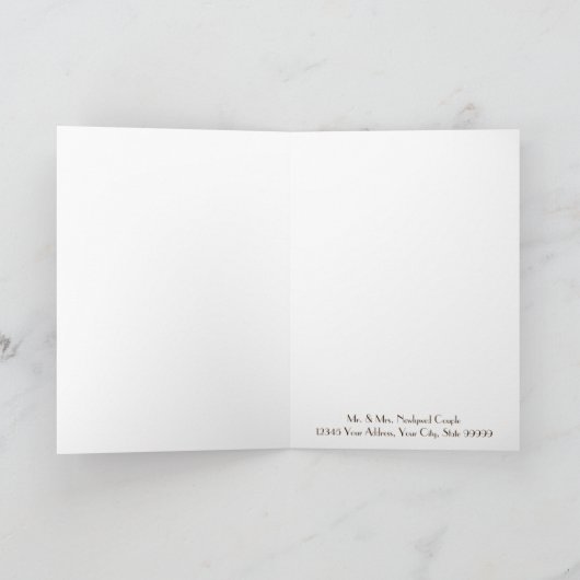 Mod Modern Floral Ranunculus Leaf Roos Bracket Bedankkaart (Binnen)