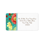 Mod Modern Floral Ranunculus Leaf Roos Bracket Etiket (Voorkant)