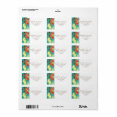 Mod Modern Floral Ranunculus Leaf Roos Bracket Etiket (Full Sheet)