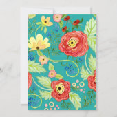 Mod Modern Floral Ranunculus Leaf Roos Bracket Kaart (Achterkant)