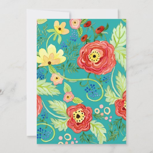 Mod Modern Floral Ranunculus Leaf Roos Bracket Kaart (Achterkant)