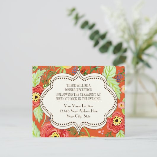 Mod Modern Floral Ranunculus Leaf Roos Bracket Kaart (Staand voorkant)