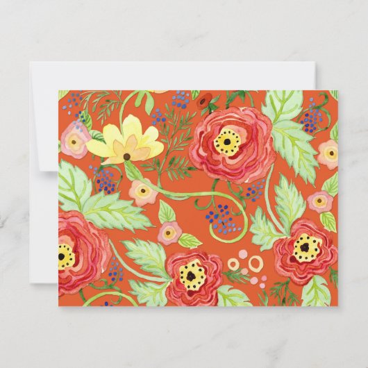 Mod Modern Floral Ranunculus Leaf Roos Bracket Kaart (Achterkant)