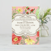 Mod Modern Floral Ranunculus Leaf Roos Bracket Kaart (Staand voorkant)