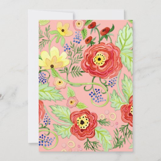 Mod Modern Floral Ranunculus Leaf Roos Bracket Kaart (Achterkant)