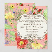 Mod Modern Floral Ranunculus Leaf Roos Bracket Kaart (Voorkant / Achterkant)