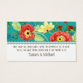 Mod Modern Floral Ranunculus Leaf Roos Bracket Visitekaartjes (Achterkant)