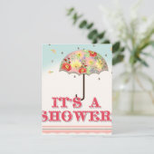 Mod Modern Floral Ranunculus Umbrella Baby shower Kaart (Staand voorkant)