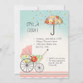 Mod Modern Floral Ranunculus Umbrella Baby shower Kaart (Achterkant)