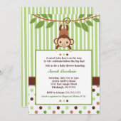 Mod Monkey Baby shower-uitnodiging Kaart (Voorkant / Achterkant)
