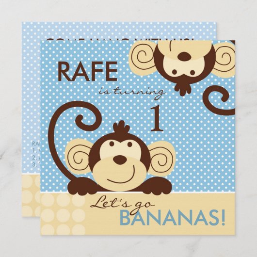 Mod Monkey Birthday Kaart (Voorkant / Achterkant)