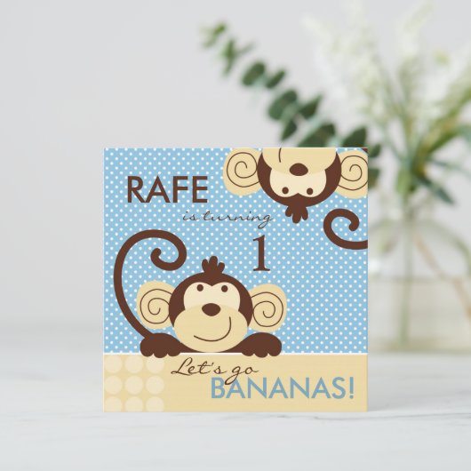 Mod Monkey Birthday Kaart (Staand voorkant)