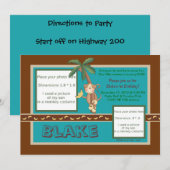 MOD Monkey Birthday - Uitnodigen - Personaliseren Kaart (Voorkant / Achterkant)