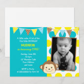 Mod Monkey Boy Foto Birthday Invitations Kaart (Voorkant / Achterkant)
