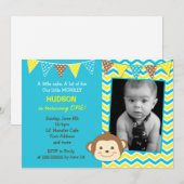Mod Monkey Boy Foto Birthday Invitations Kaart (Voorkant / Achterkant)