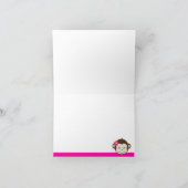 Mod Monkey Girl Folded Thank you note cards Bedankkaart (Binnen)