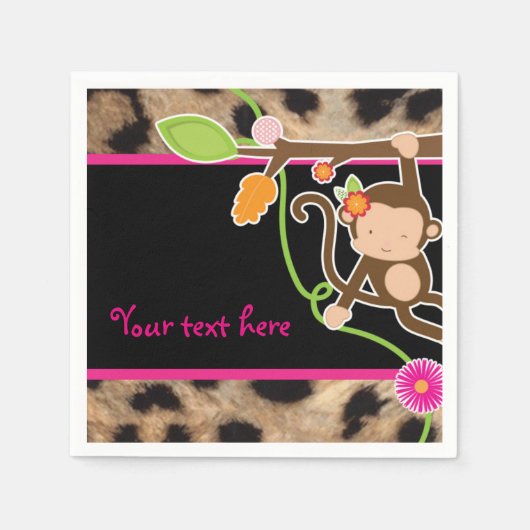 Mod Monkey Girls Chic Jungle Party Servetten (Voorkant)