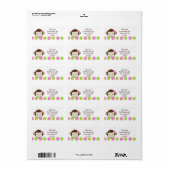 Mod Monkey Meisje adresetiketten Etiket (Full Sheet)