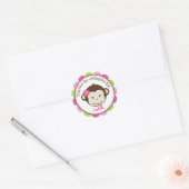 Mod Monkey meisje Favor stickers labels zegels (Envelop)
