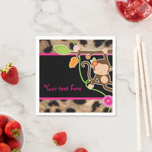 Mod Monkey Meisjes Chic Oerwoud Party Servetten (Insitu)