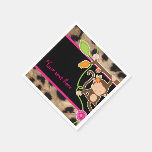 Mod Monkey Meisjes Chic Oerwoud Party Servetten (Hoek)