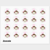 Mod Monkey meisjes Ronde Favor Stickers Seals (Vel)