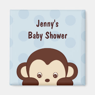 Mod Monkey Polka Dots Baby shower Favor Magneten
