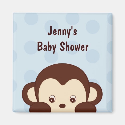 Mod Monkey Polka Dots Baby shower Favor Magneten (Voorkant)