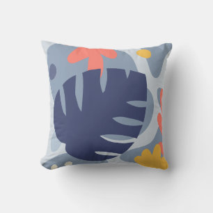 Mod Monstera Abstract Leaf Hawaiian Tropical - Blu Buitenkussen