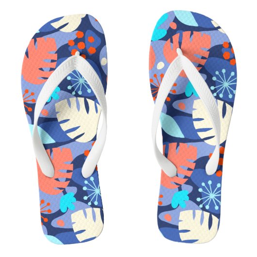 Mod Monstera-blad Abstract Hawaïaans Tropisch -Nav Teenslippers (Voetbed)