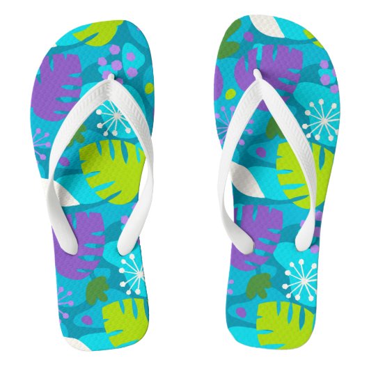 Mod Monstera-blad Abstract Hawaiiaans Tropisch -Te Teenslippers (Voetbed)