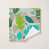 Mod Monstera Leaf Abstract Hawaiian Tropical Bad Handdoek (Wasdoekje)