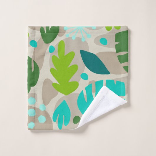 Mod Monstera Leaf Abstract Hawaiian Tropical Bad Handdoek (Wasdoekje)