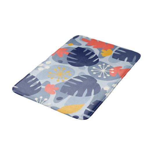 Mod Monstera Leaf Abstract Hawaiian Tropical - Bla Badmat (Gekanteld)