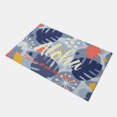 Mod Monstera Leaf Abstract Hawaiian Tropical - Bla Deurmat (Schuin)