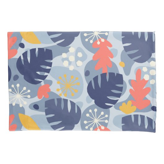 Mod Monstera Leaf Abstract Hawaiian Tropical - Bla Kussensloop (Voorkant)
