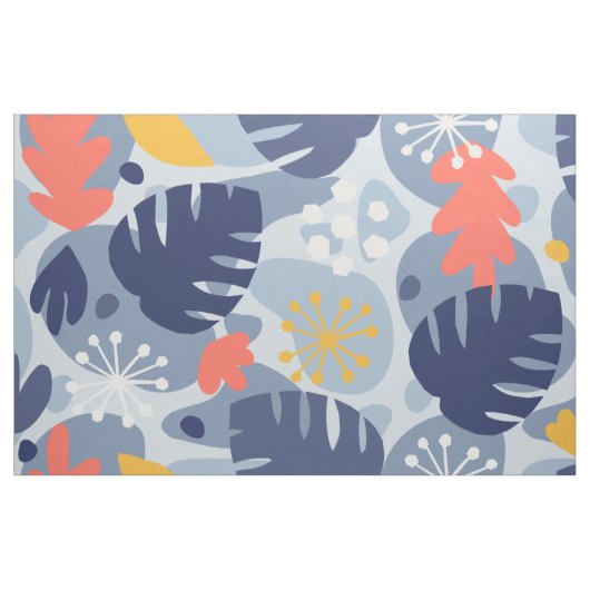 Mod Monstera Leaf Abstract Hawaiian Tropical - Bla Stof (Fat Quarter)