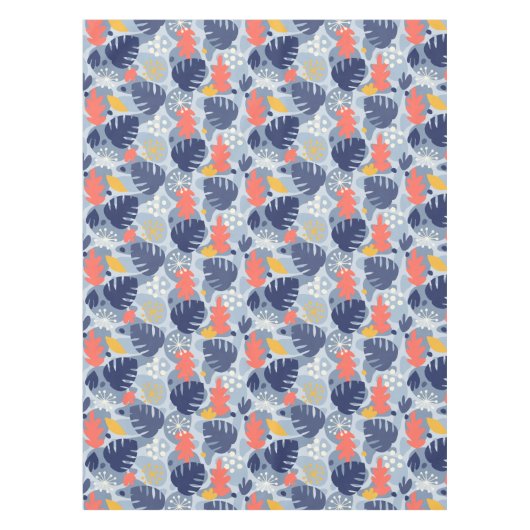 Mod Monstera Leaf Abstract Hawaiian Tropical - Bla Tafelkleed (Voorkant)