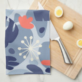 Mod Monstera Leaf Abstract Hawaiian Tropical - Bla Theedoek (Quarter Fold)