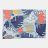 Mod Monstera Leaf Abstract Hawaiian Tropical - Bla Theedoek (Horizontaal)