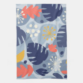 Mod Monstera Leaf Abstract Hawaiian Tropical - Bla Theedoek (Verticaal)