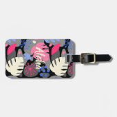 Mod Monstera Leaf Abstract Hawaiian Tropical - Gra Bagagelabel (Voorkant horizontaal)