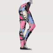 Mod Monstera Leaf Abstract Hawaiian Tropical - Gra Leggings (Rechts)
