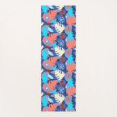 Mod Monstera Leaf Abstract Hawaiian Tropical Navy Yogamat (Voorkant)