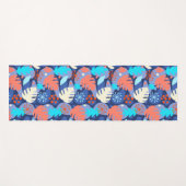 Mod Monstera Leaf Abstract Hawaiian Tropical Navy Yogamat (Voorkant (horizontaal))