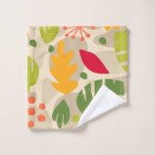 Mod Monstera Leaf Abstract Hawaiian Tropical - War Bad Handdoek (Wasdoekje)