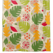 Mod Monstera Leaf Abstract Hawaiian Tropical - War Douchegordijn (Voorkant)