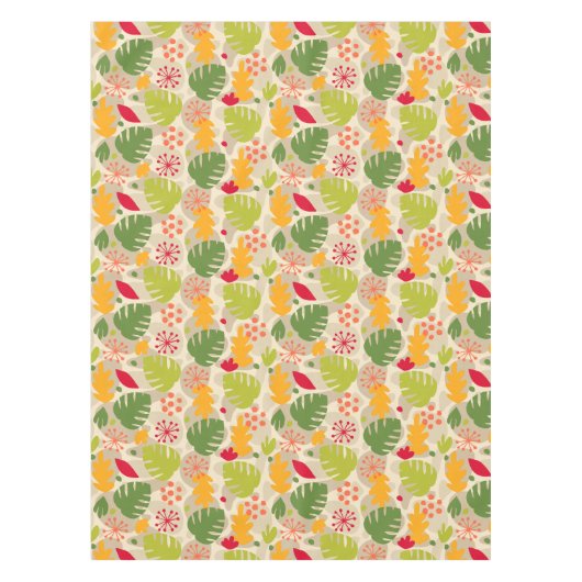 Mod Monstera Leaf Abstract Hawaiian Tropical - War Tafelkleed (Voorkant)