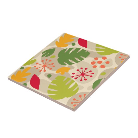 Mod Monstera Leaf Abstract Hawaiian Tropical - War Tegeltje (Zijkant)